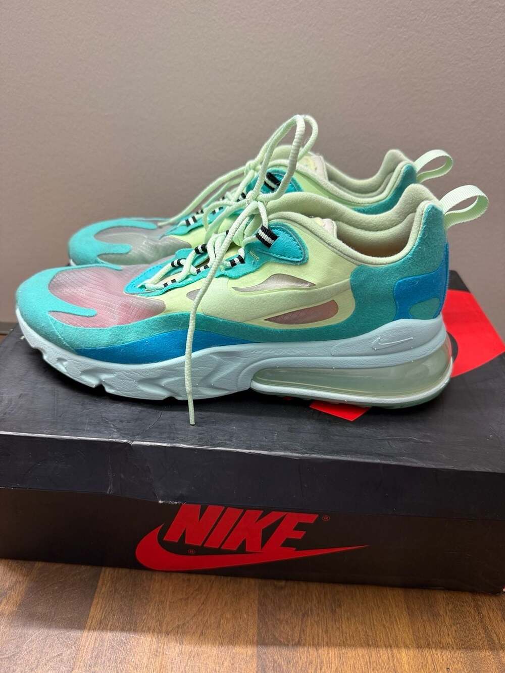 Nike Air Max 270 React Hyper Jade Athletic Shoes